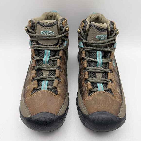 Keen Womens Targhee lll Mid Boot US 7 EU 37.5 Brown Blue Waterproof Leather NIB - Picture 7 of 14